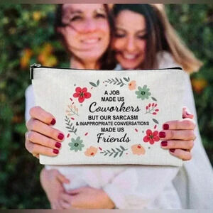 Quotes Canvas Women Girl Pouch Traveling Cosmetic Makeup Bag Coworkers Funny NEW